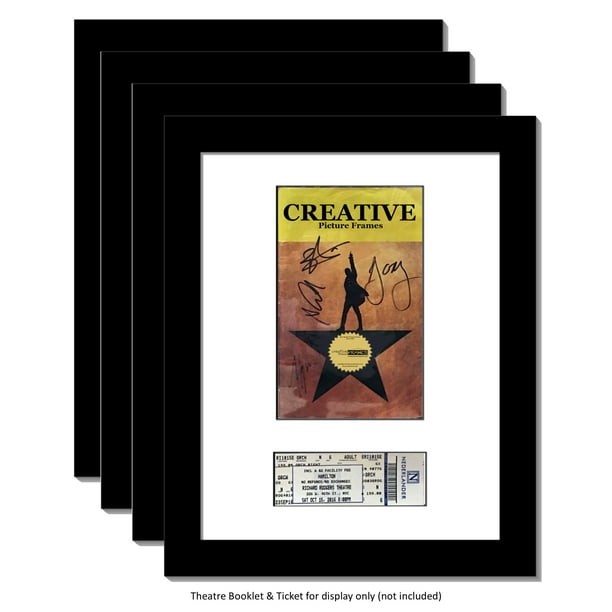 Theatre Bill Not Included CreativePF 11x14bk-b Holds 5.5x8.5-inch Media Plus Ticket Including Installed Wall Hanger Black Theatre Frame with Black Matting